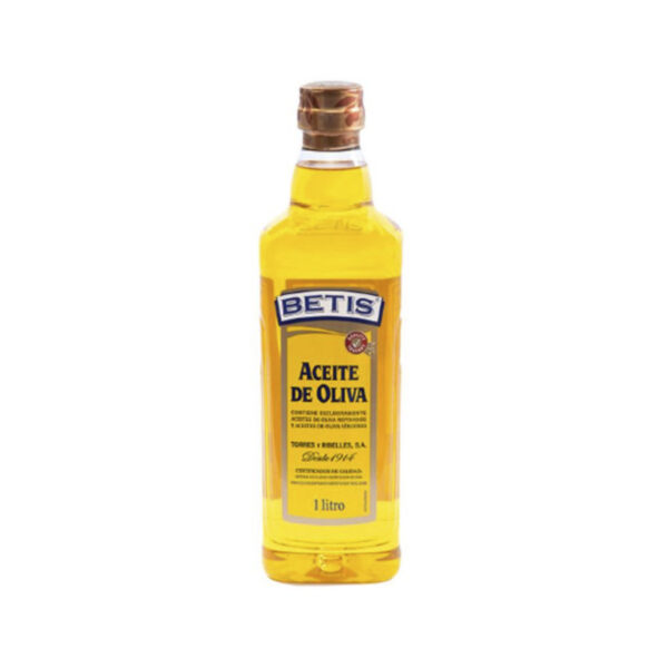 Caja de 12 botellas PET de 1 L de aceite de oliva BETIS