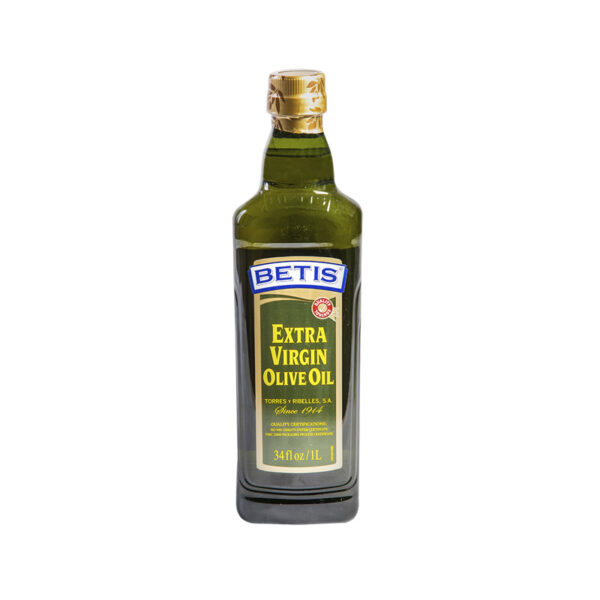 Caja de 12 botellas PET de 1 L de aceite de oliva virgen extra BETIS