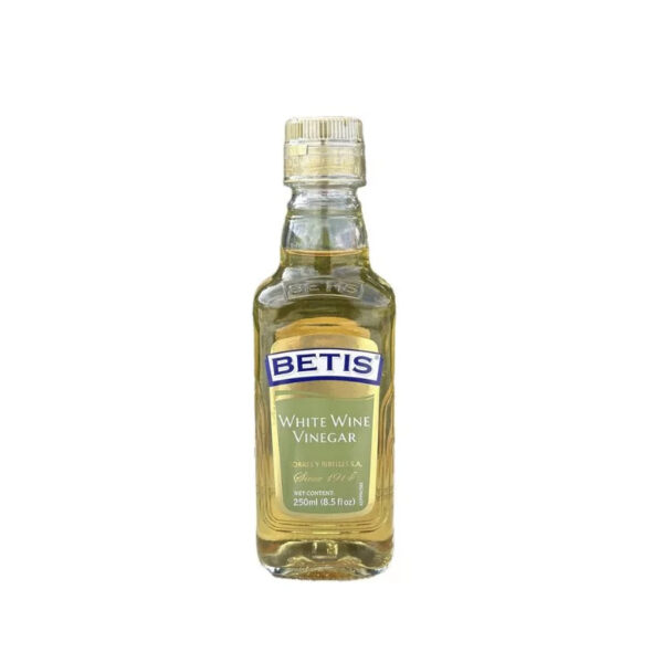 Caja de 12 botellas vidrio de 250 ml de vinagre de vino blanco BETIS