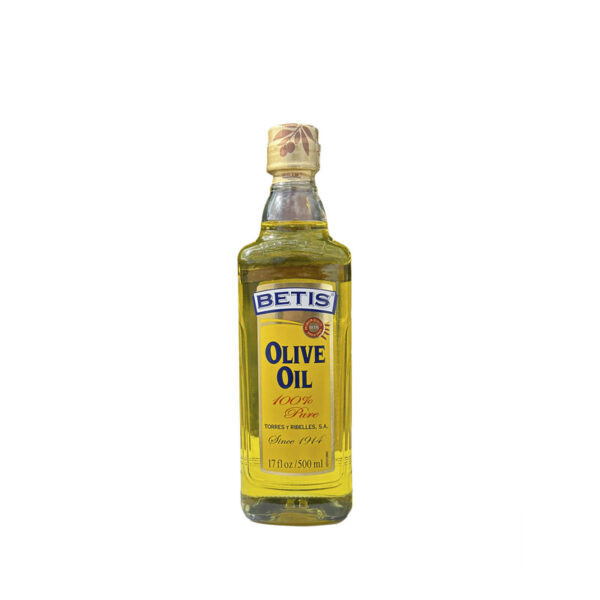 Caja de 12 botellas vidrio de 500 ml de aceite de oliva BETIS