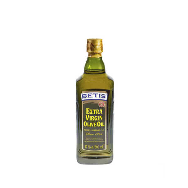 Caja de 12 botellas vidrio de 500 ml de aceite de oliva virgen extra BETIS