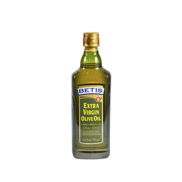 Caja de 12 botellas vidrio de 750 ml de aceite de oliva virgen extra BETIS