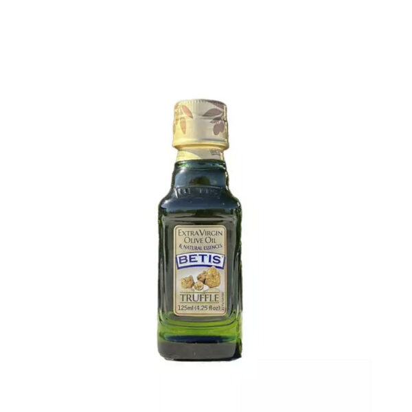 Caja de 24 botellas vidrio de 125 ml de aceite de oliva virgen extra BETIS y aromas natural de trufa