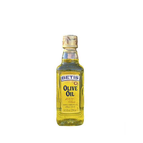 Caja de 24 botellas vidrio de 250 ml de aceite de oliva BETIS