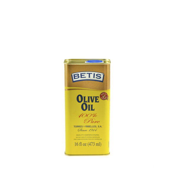 Caja de 25 latas de 1/8 Galon (473 ml) de aceite de oliva BETIS