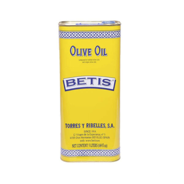 Caja de 4 latas de 5 L de aceite de oliva BETIS