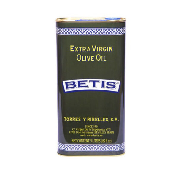 Caja de 4 latas de 5 L de aceite de oliva virgen extra BETIS